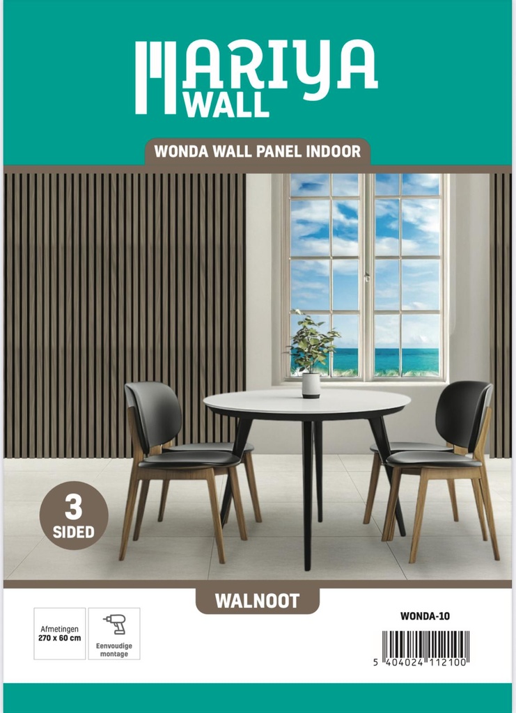 Mariya wall - Walnoot 260x60cm (1,56m2/st)