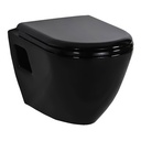 Aloni - Design ophang wc zwart glanzend met rvs sproeier (TP325-50SI00E-005)