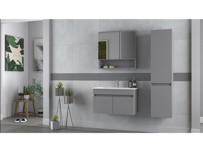 Biani - Badmeubel Dalyan 80cm (MAT GREY)