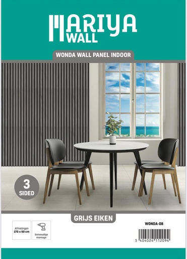 Mariya wall - Grijs eiken 260x60cm (1,56m2/st)