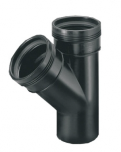Scala - T-stuk 45° PP 90° zwart MV