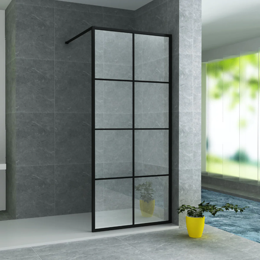 Aloni - Douchewand zwart raster (BEKO-80)