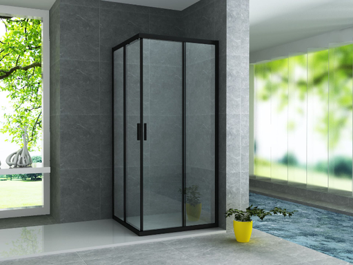Aloni - Douchecabine inloop mat zwart 80x80 (CR-B8080)