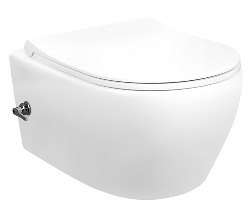 Aloni - Design ophang wc wit met hendel bidet kraan warm en koud (AL55800)