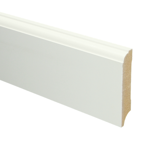 Ppc - MDF Eigentijdse plint 70x12 wit voorgel. RAL 9010 (16046)
