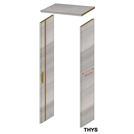 Thys - Doorgang omk. concept S69 royal gris 40cm 1 zijde gefreesd, zonder deurlijst,listel en beslag