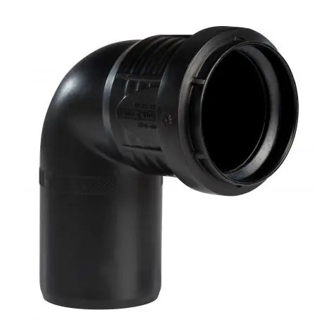 Scala - Bocht sanitair PP 32° zwart 90° MV