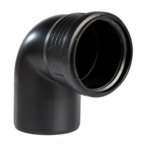 Scala - Bocht sanitair PP 90° zwart 90° MV