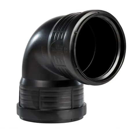 Scala - Bocht sanitair PP 90° zwart 90° VV
