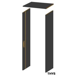 Thys - Doorgang omk. black mat 40cm 1 zijde gefreesd, zonder deurlijst,listel en beslag