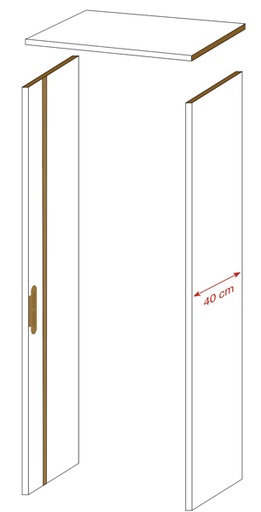 Thys - Doorgang omk. concept S63 wit platina 40cm 1 zijde gefreesd, deurlijst,listel en inox beslag